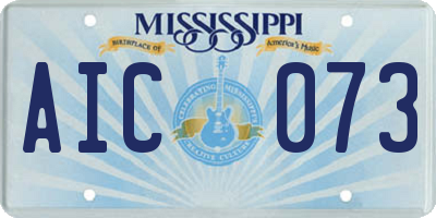 MS license plate AIC073
