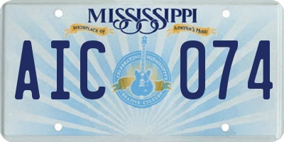 MS license plate AIC074