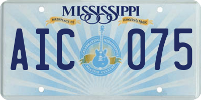 MS license plate AIC075