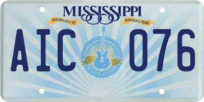 MS license plate AIC076