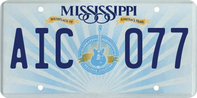 MS license plate AIC077