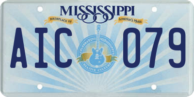 MS license plate AIC079