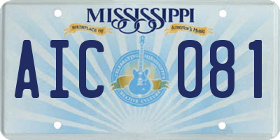 MS license plate AIC081