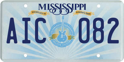 MS license plate AIC082