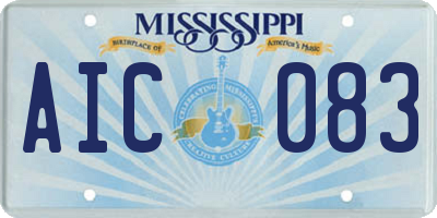 MS license plate AIC083