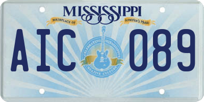 MS license plate AIC089