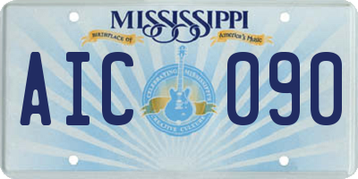MS license plate AIC090
