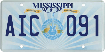 MS license plate AIC091