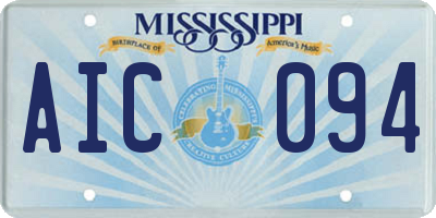 MS license plate AIC094