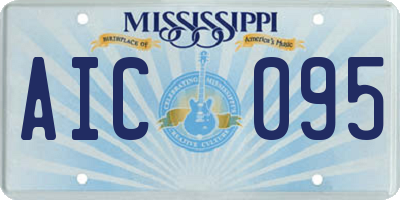 MS license plate AIC095
