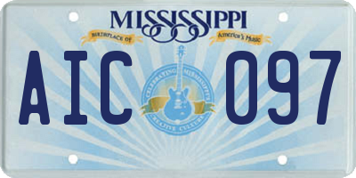 MS license plate AIC097