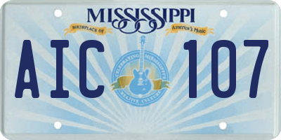 MS license plate AIC107
