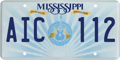 MS license plate AIC112