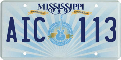 MS license plate AIC113