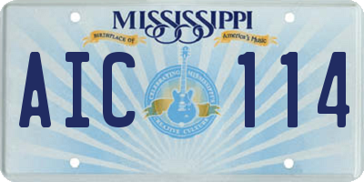 MS license plate AIC114