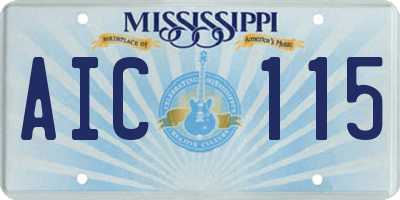 MS license plate AIC115