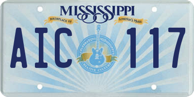 MS license plate AIC117