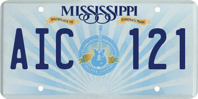 MS license plate AIC121