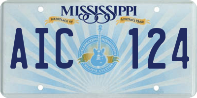 MS license plate AIC124