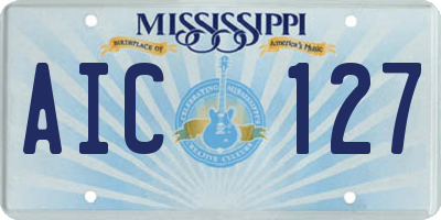 MS license plate AIC127