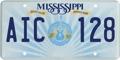 MS license plate AIC128