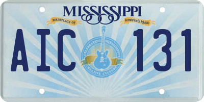 MS license plate AIC131