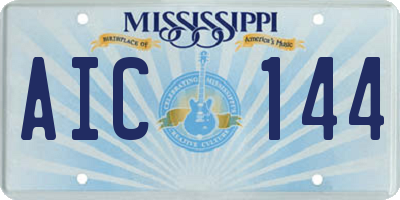 MS license plate AIC144
