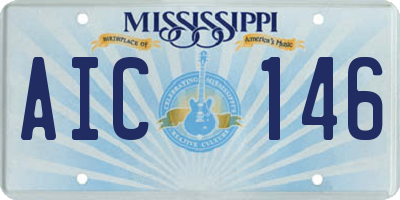 MS license plate AIC146