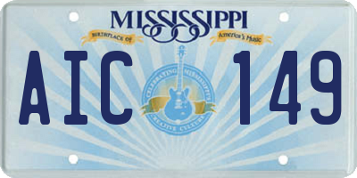 MS license plate AIC149