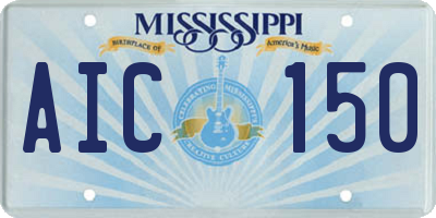 MS license plate AIC150