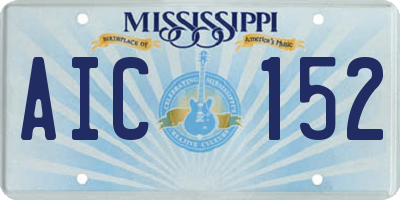 MS license plate AIC152