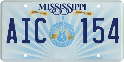 MS license plate AIC154