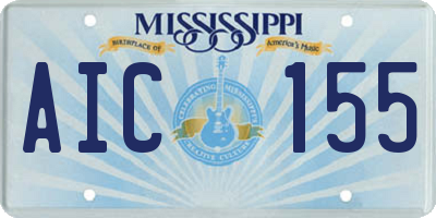 MS license plate AIC155