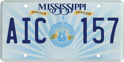MS license plate AIC157