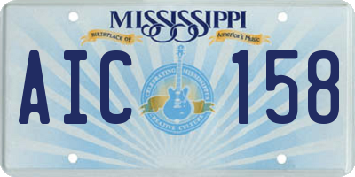 MS license plate AIC158
