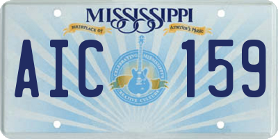 MS license plate AIC159