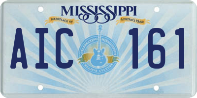 MS license plate AIC161