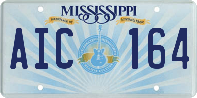 MS license plate AIC164