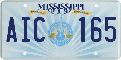 MS license plate AIC165