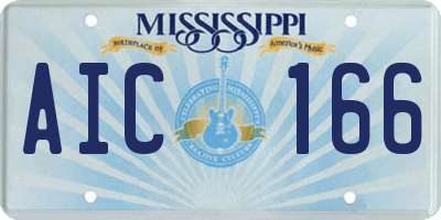 MS license plate AIC166