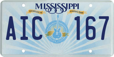 MS license plate AIC167