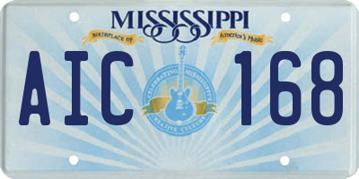 MS license plate AIC168