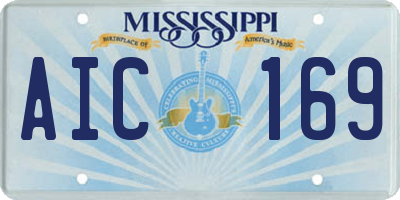 MS license plate AIC169