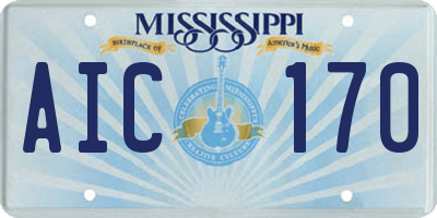 MS license plate AIC170