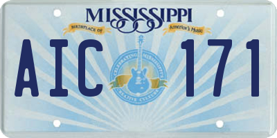 MS license plate AIC171