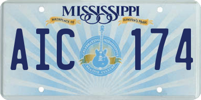 MS license plate AIC174