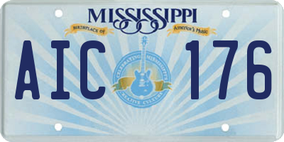 MS license plate AIC176