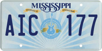 MS license plate AIC177