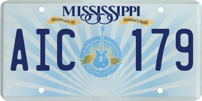 MS license plate AIC179