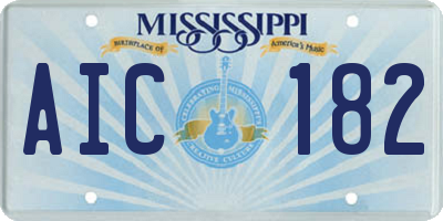 MS license plate AIC182